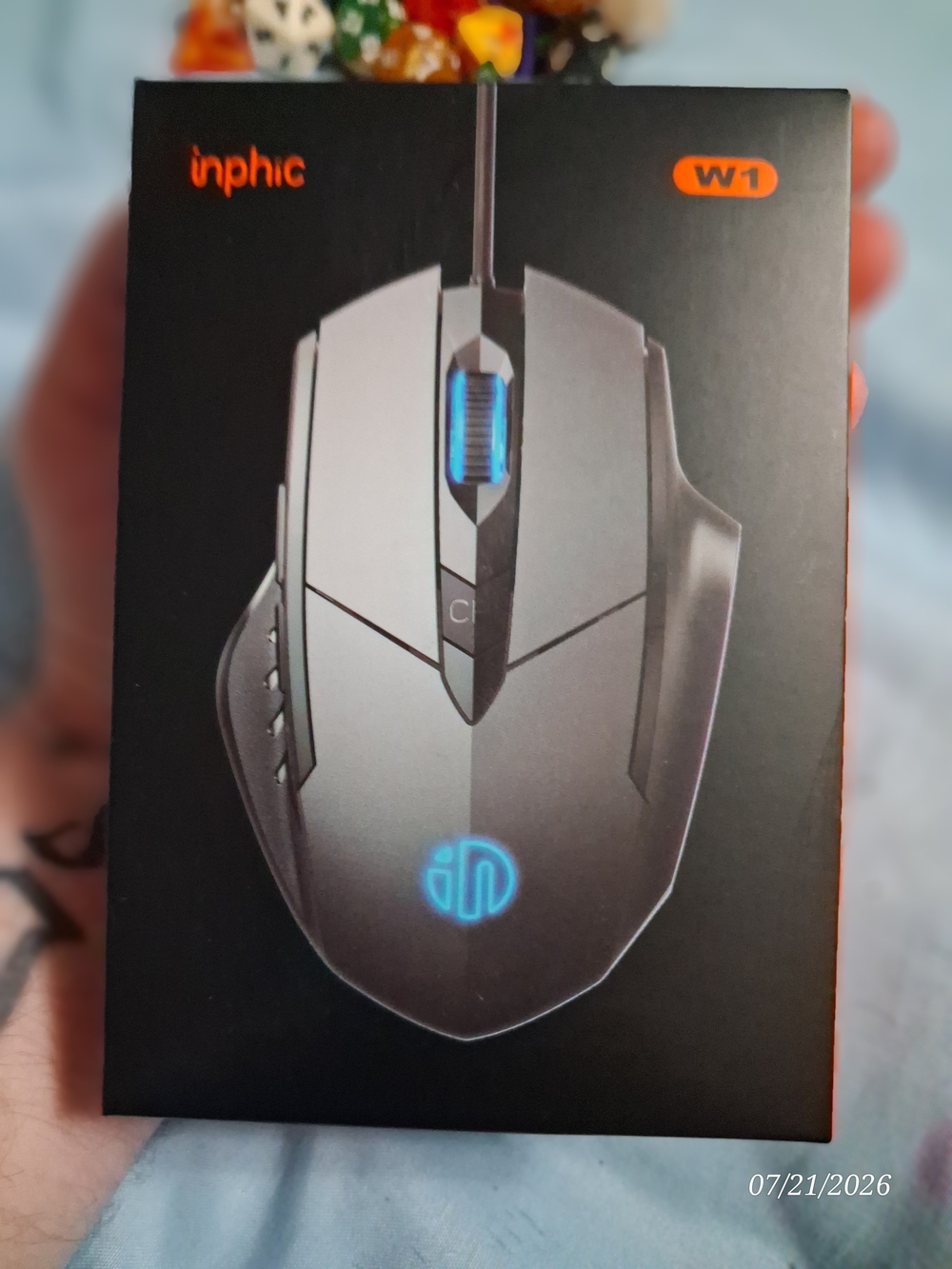 NIB Inphic W1 Wired Optical Gaming Mouse - Silent Click (Damaged Box)